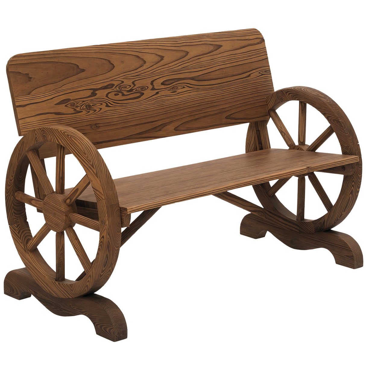 easycomfort easycomfort panca da giardino 2 posti con schienale alto in legno di abete 114x58x80 cm marrone