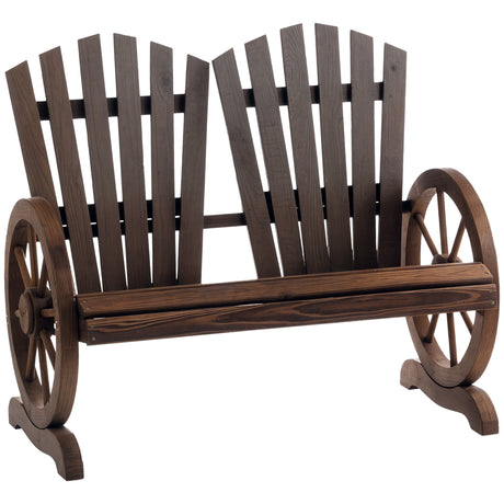 easycomfort easycomfort panchina da giardino in legno stile country con braccioli a ruota 108x66x95cm colore legno