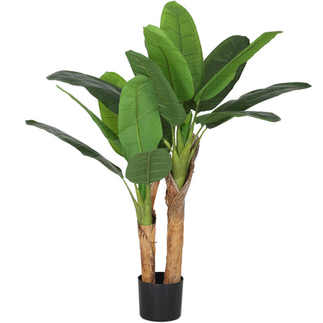 easycomfort easycomfort pianta artificiale di banano alta 120 cm con vaso incluso per interni verde