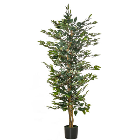 easycomfort easycomfort pianta finta di ficus alta 150cm decorazione per interno ed esterno con vaso incluso