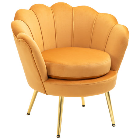easycomfort easycomfort poltrona a conchiglia poltroncina vintage poltroncina da camera e salotto design elegante con schienale alto 76x67x74cm giallo ean 8055776910246