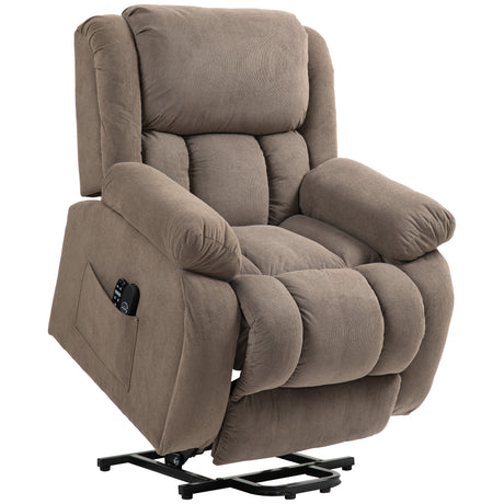 easycomfort easycomfort poltrona alzapersona massaggiante e reclinabile con 2 tasche e telecomando 93x104x105 cm marrone chiaro