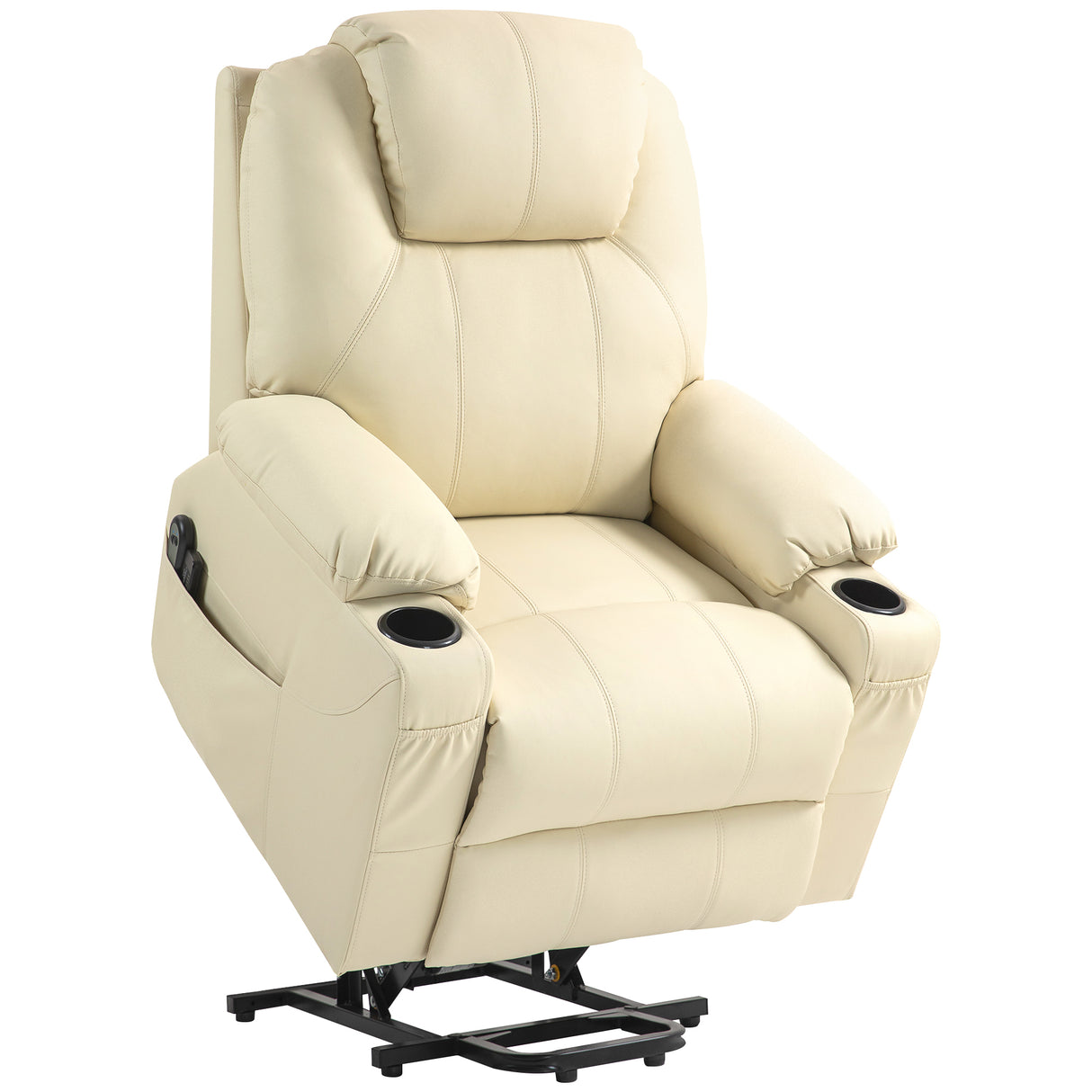 easycomfort easycomfort poltrona alzapersona reclinabile fino a 135 con 8 punti massaggio telecomando e poggiapiedi 88x92x106 cm crema