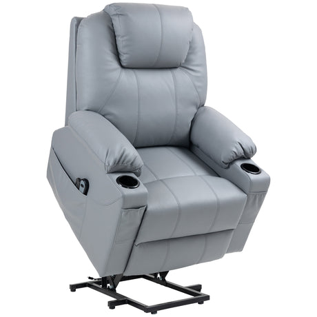 easycomfort easycomfort poltrona alzapersona reclinabile fino a 135 con 8 punti massaggio telecomando e poggiapiedi 88x99x106 cm grigio