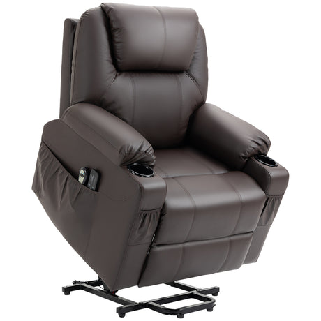 easycomfort easycomfort poltrona alzapersona reclinabile fino a 135 con portabicchieri telecomando e poggiapiedi 88x92x106 cm marrone