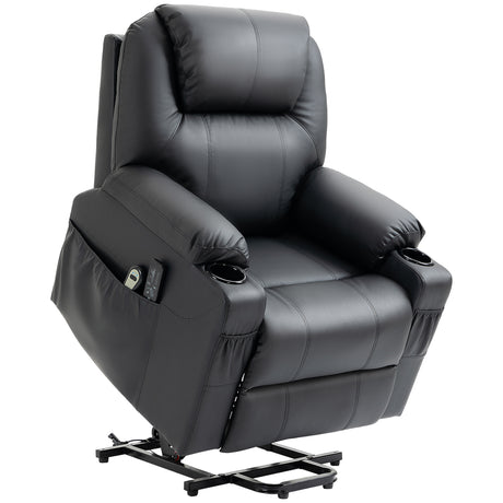 easycomfort easycomfort poltrona alzapersona reclinabile max 135 con 8 punti massaggianti e poggiapiedi 88x92x106 cm nero