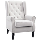easycomfort easycomfort poltrona da salotto imbottita in tessuto con schienale trapuntato 74x86x102cm bianco crema