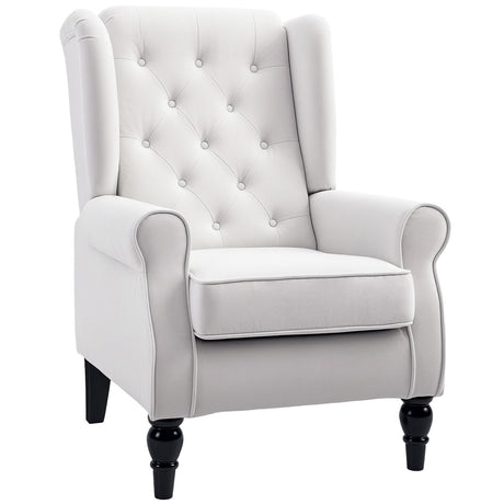 easycomfort easycomfort poltrona da salotto imbottita in tessuto con schienale trapuntato 74x86x102cm bianco crema