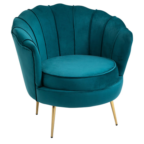 easycomfort easycomfort poltrona di design stile vintage imbottita in velluto 79x77x77cm verde petrolio ean 8054144138367