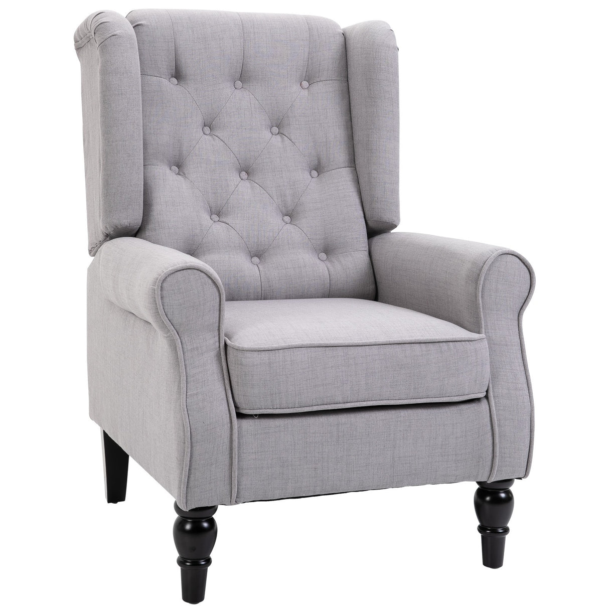 easycomfort easycomfort poltrona grigia in stile francese con ampia seduta gambe rivestite in legno e cuscini sfoderabili ean 8054144133850
