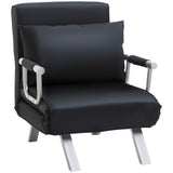 easycomfort easycomfort poltrona letto moderna 2 in 1 con schienale reclinabile su 5 posizioni e cuscino 65x69x80 cm nero