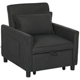 easycomfort easycomfort poltrona letto reclinabile con tasche laterali in tessuto effetto velluto 74x84x81 cm grigio scuro