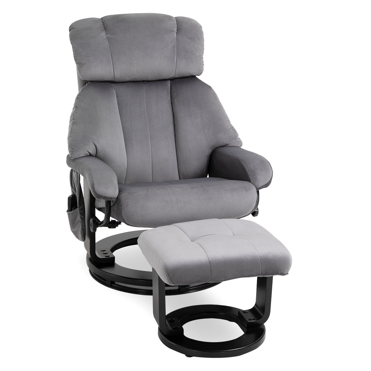 easycomfort easycomfort poltrona massaggiante reclinabile con poggiapiedi e telecomando in finta pelle pu 76x80x102 cm grigio