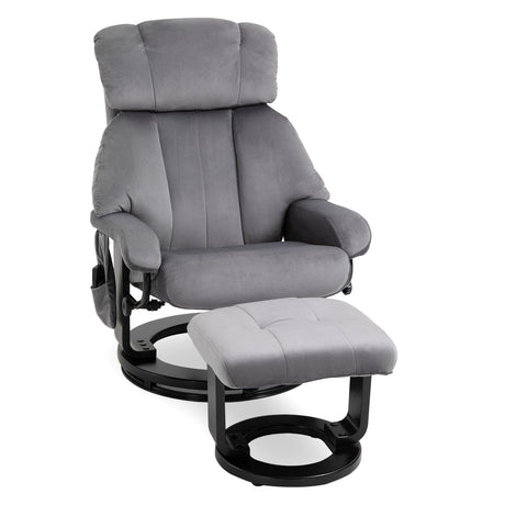 easycomfort easycomfort poltrona massaggiante reclinabile con poggiapiedi e telecomando in finta pelle pu 76x80x102 cm grigio