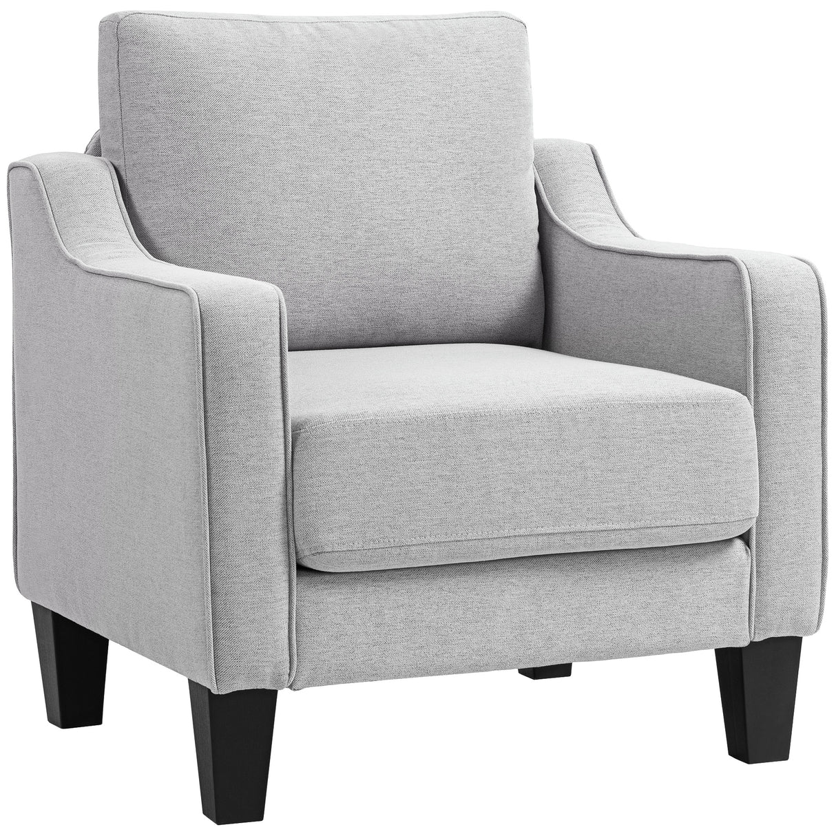easycomfort easycomfort poltrona moderna in tessuto con imbottitura spessa e molle insacchettate 77x77x86 cm grigio