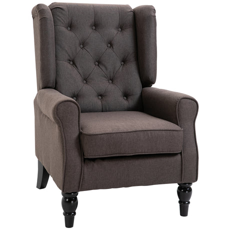 easycomfort easycomfort poltrona per salotto in stile francese con seduta imbottita e cuscini in poliestere 74x86x102 cm marrone