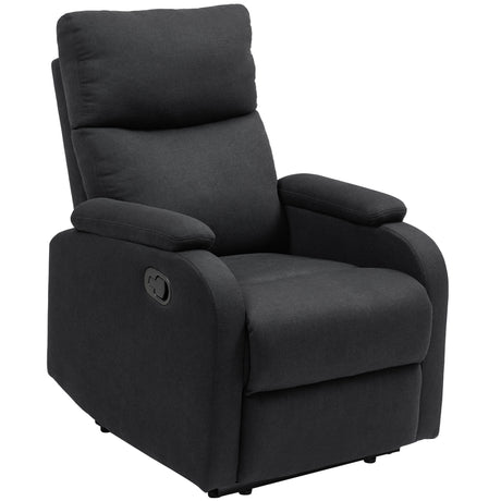 easycomfort easycomfort poltrona reclinabile manualmente a 60 extra imbottita in tessuto con poggiapiedi nero