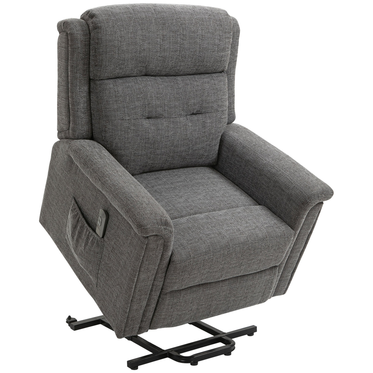easycomfort easycomfort poltrona relax alzapersona reclinabile con poggiapiedi rivestimento in tessuto grigio