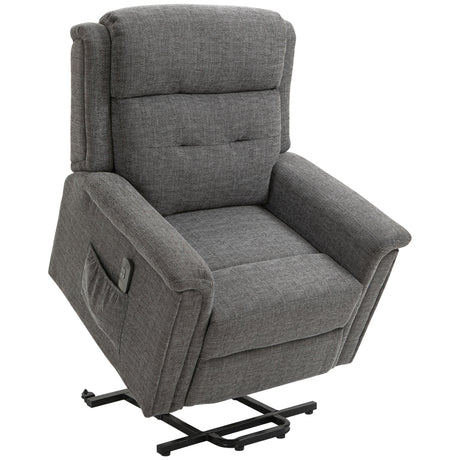 easycomfort easycomfort poltrona relax alzapersona reclinabile con poggiapiedi rivestimento in tessuto grigio