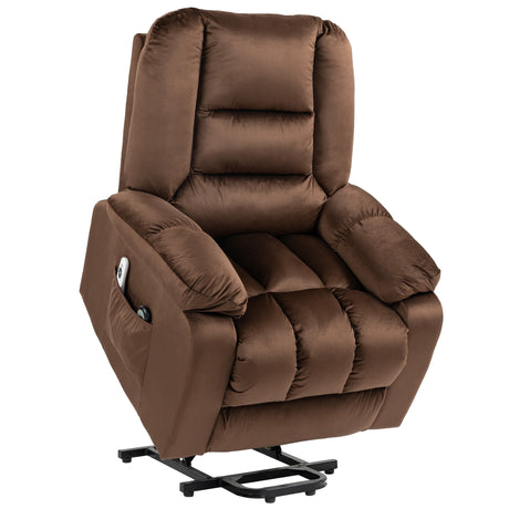 easycomfort easycomfort poltrona relax alzapersona reclinabile massaggiante e riscaldata in velluto marrone