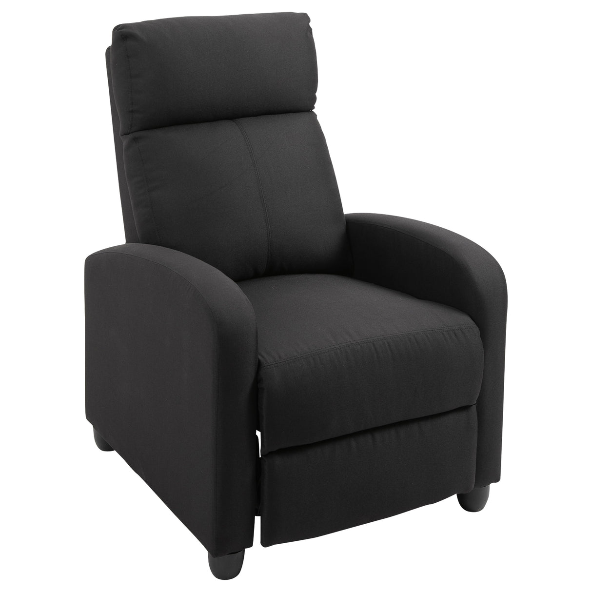 easycomfort easycomfort poltrona relax imbottita con schienale reclinabile 135 e poggiapiedi estraibile in lino nero 69x87x100 5cm ean 8054144138404