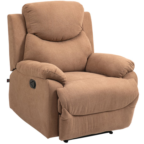 easycomfort easycomfort poltrona relax manuale reclinabile a 150 con poggiapiedi in tessuto 93x88x102cm marrone scuro