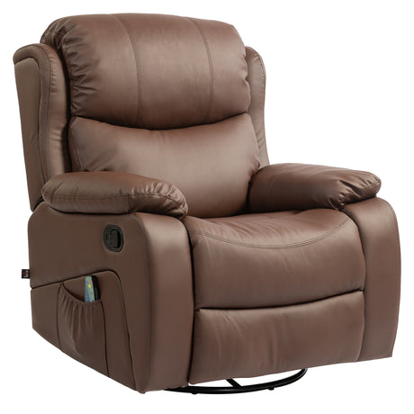 easycomfort easycomfort poltrona relax reclinabile con 8 punti massaggianti riscaldanti e poggiapiedi 97x92x104 cm marrone