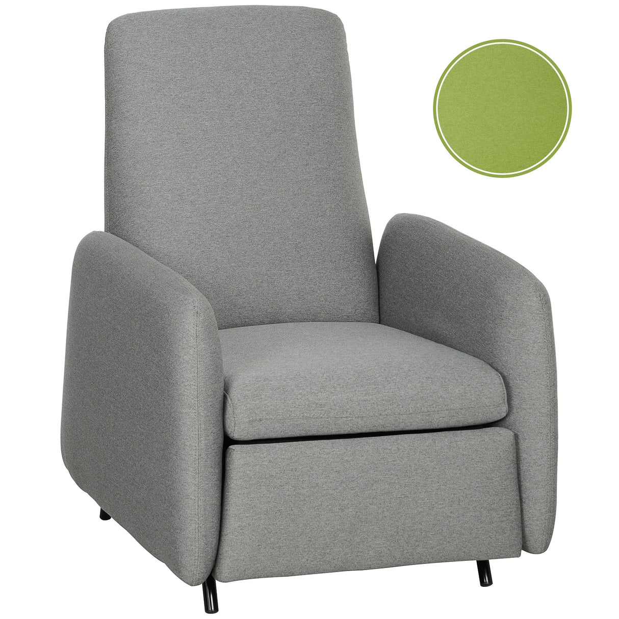 easycomfort easycomfort poltrona relax reclinabile con poggiapiedi estraibile copertura di ricambio e seduta con molle grigio