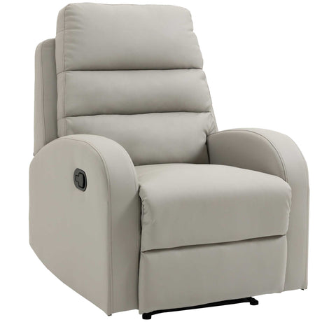 easycomfort easycomfort poltrona relax reclinabile con seduta imbottita e poggiapiedi per casa e ufficio 80x91x102 cm grigio