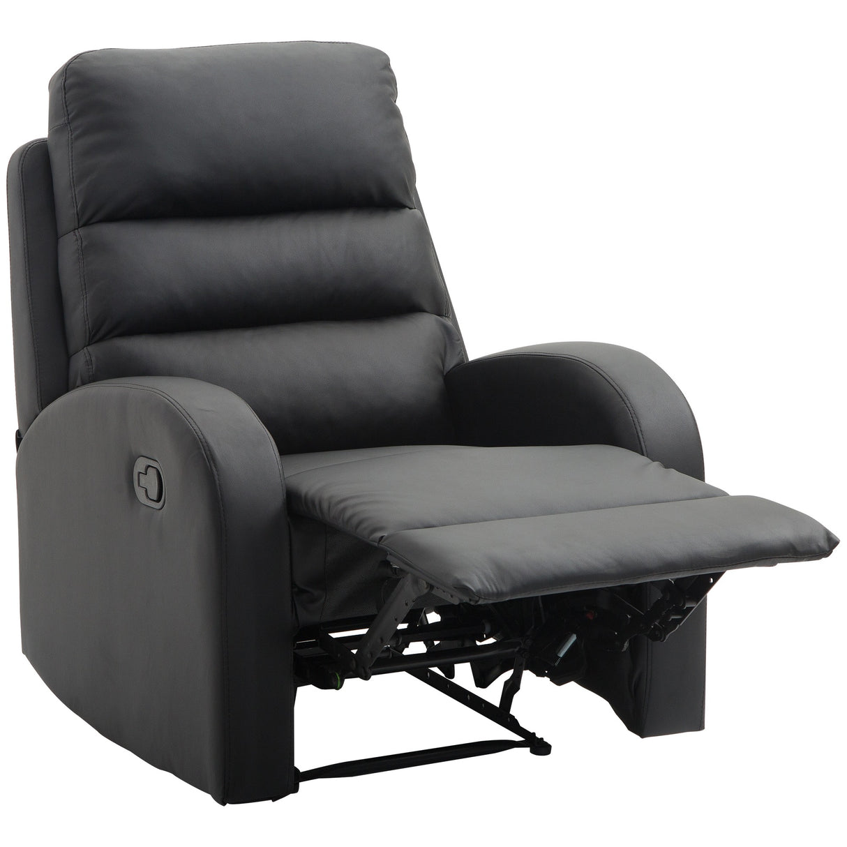 easycomfort easycomfort poltrona relax reclinabile con seduta imbottita e poggiapiedi per casa e ufficio in pelle pu 80x91x102 cm nera ean 8055776911762
