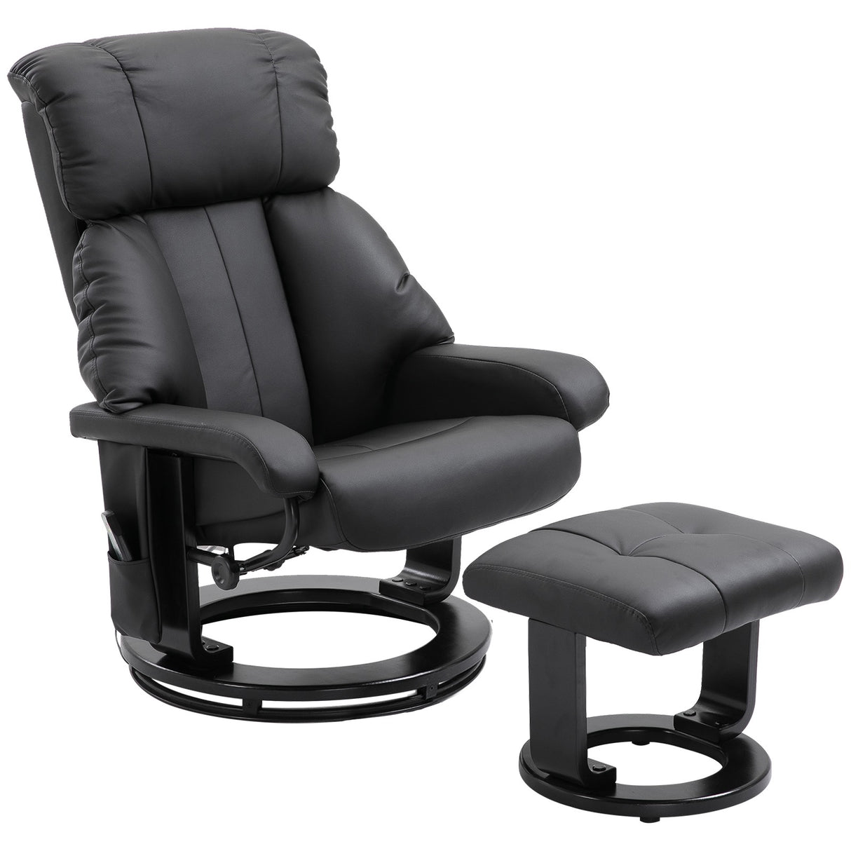 easycomfort easycomfort poltrona relax reclinabile e massaggiante con pouf poggiapiedi e telecomando 76x80x102 cm nero