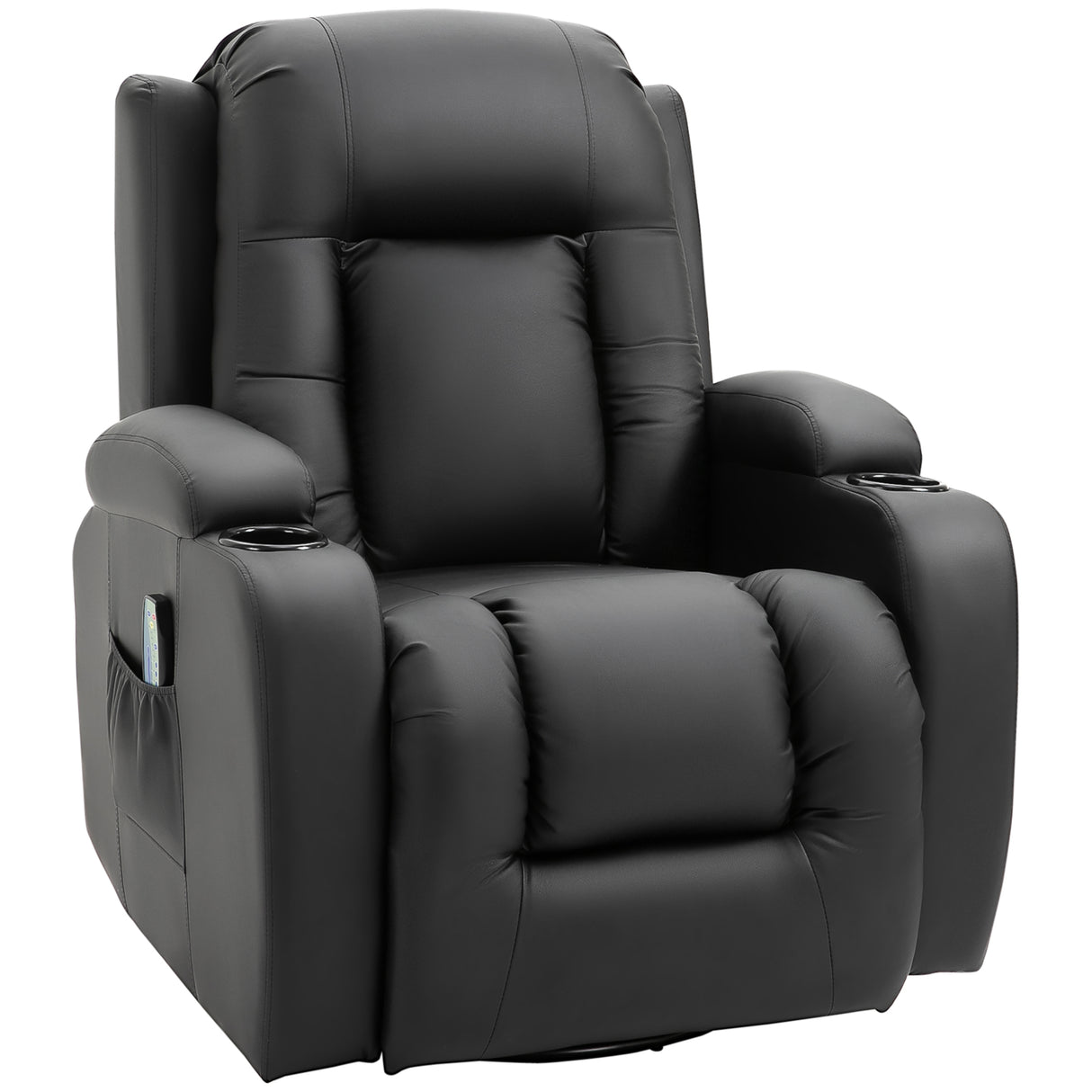 easycomfort easycomfort poltrona relax reclinabile fino 150 in finta pelle con 8 punti massaggio e riscaldamento nero