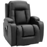easycomfort easycomfort poltrona relax reclinabile fino 150 in finta pelle con 8 punti massaggio e riscaldamento nero