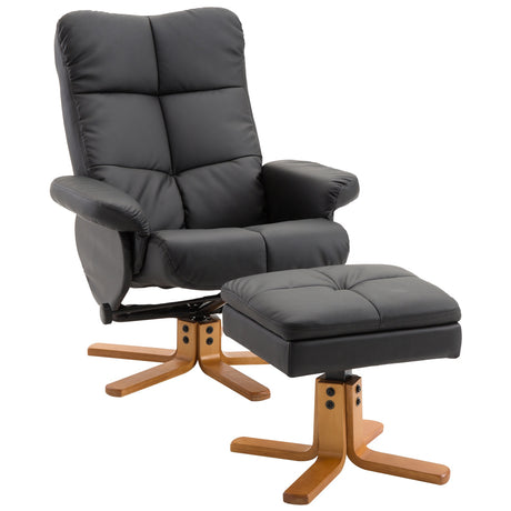 easycomfort easycomfort poltrona sedia relax reclinabile con poggiapiedi in pelle pu nero ean 8054144139883