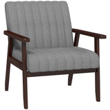 easycomfort easycomfort poltroncina da camera moderna imbottita in tessuto e legno con cuciture tubolari grigio