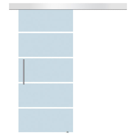 easycomfort easycomfort porta scorrevole interna in vetro smerigliato e satinato con binario b2 e maniglia per bagno cucina studio vetro 205x 102 5x 08cm ean 8055776910413