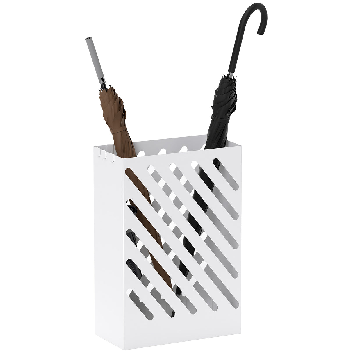 easycomfort easycomfort portaombrelli di design con vaschetta raccogli gocce e 4 ganci in metallo 28x14x41 cm bianco