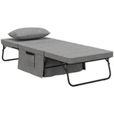 easycomfort easycomfort pouf letto pieghevole multiuso 4 in 1 con schienale reclinabile a 5 livelli grigio