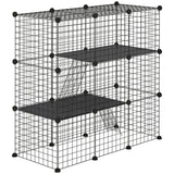 easycomfort easycomfort recinto per animali modulabile con 31 pannelli 2 porte e 2 rampe in acciaio e pp 105x45x105 cm nero