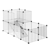 easycomfort easycomfort recinto per animali modulabile con pannelli 35x35 cm e accessori in acciaio e pp 140x70x70 cm nero