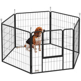easycomfort easycomfort recinto per cani a 6 pannelli modulabili pieghevole con porta in acciaio altezza 80 cm nero