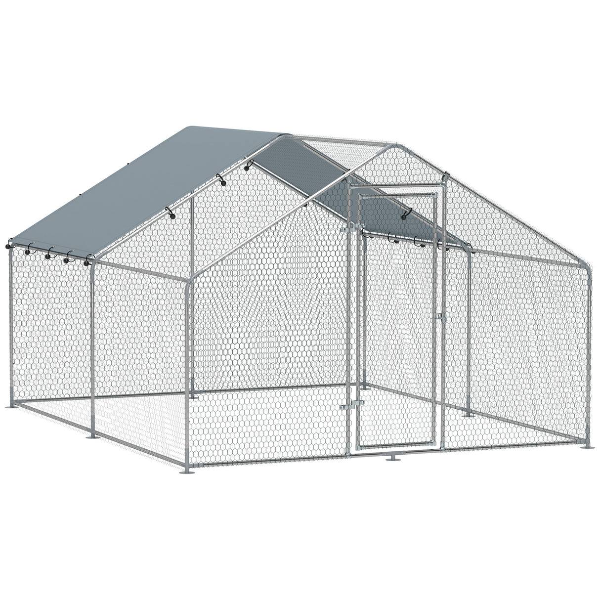 easycomfort easycomfort recinto per galline da 10 2m per 10 15 galline con tetto impermeabile in acciaio e tessuto 3x3 4x1 9 m argento