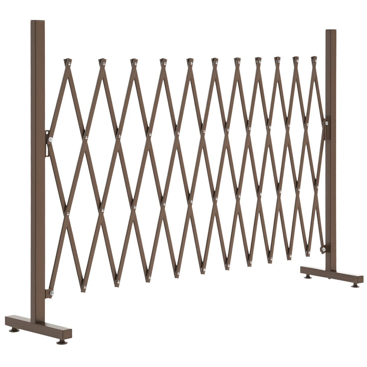 easycomfort easycomfort recinzione per giardino a larghezza regolabile in metallo e alluminio 300x31x103 5 cm marrone scuro