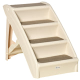 easycomfort easycomfort scaletta per cani pieghevole con 4 gradini antiscivolo per animali fino 10kg beige
