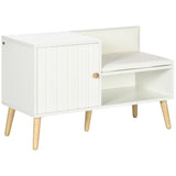 easycomfort easycomfort scarpiera da ingresso con seduta imbottita e armadietto per 4 paia di scarpe 80x33x49cm bianco