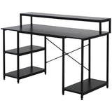 easycomfort easycomfort scrivania per computer con ripiani per monitor e cpu scrivania da ufficio per casa studio e lavoro nera 140 x 60 x 93cm ean 8054144131405
