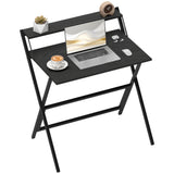 easycomfort easycomfort scrivania pieghevole con ripiano per monitor 81 5x62x86 5 cm nero