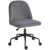 easycomfort easycomfort sedia da ufficio con altezza regolabile e funzione dondolo rivestimento in tessuto vellutato grigio