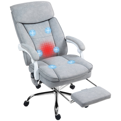 easycomfort easycomfort sedia da ufficio massaggiante e riscaldata con schienale reclinabile e poggiapiedi estraibile grigio