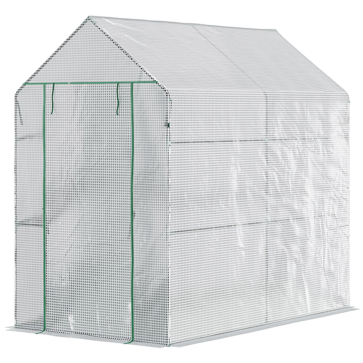 easycomfort easycomfort serra a casetta con rivestimento in pe porta a cerniera e 4 ripiani 186x120x190cm bianco